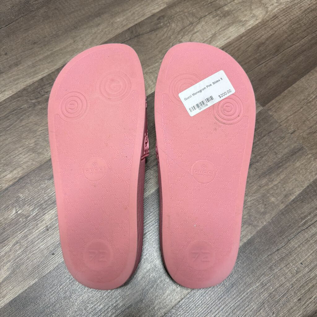 Gucci Monogram Pink Slides