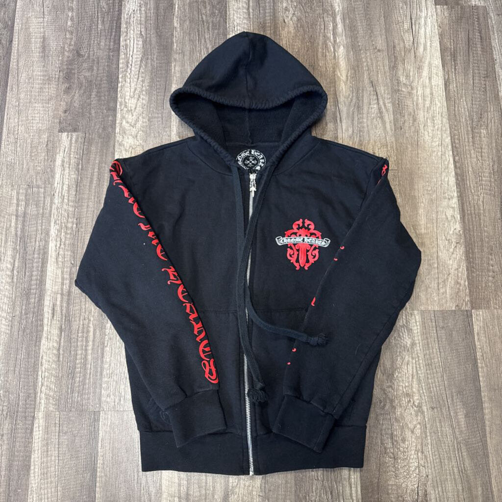Chrome hearts dagger zip up black red