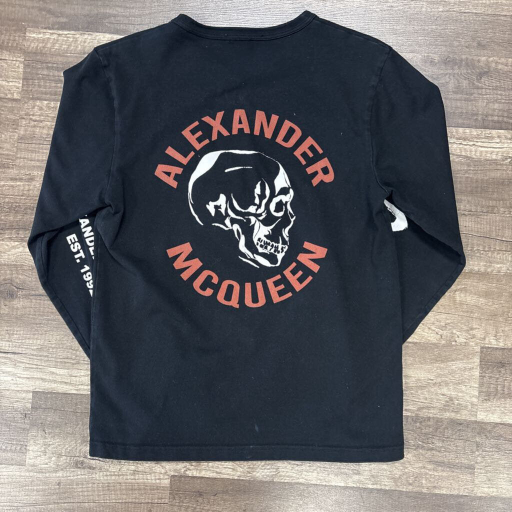 Alexander McQueen L/S T-shirt Black Skull Logo