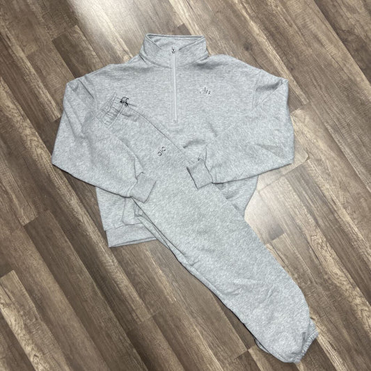 Alo Quarter Zip Sweatsuit Grey