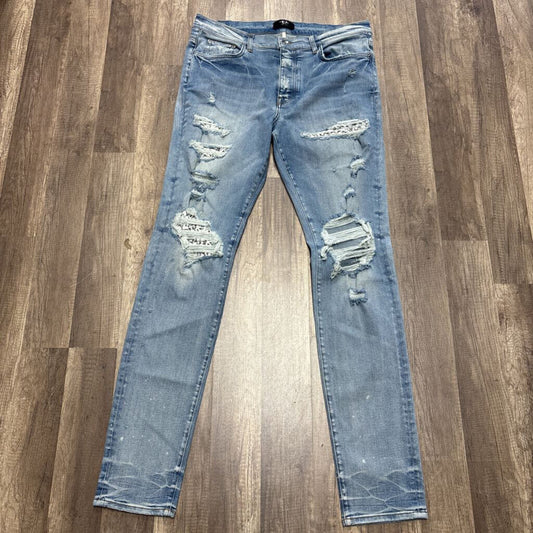 Amiri Jean Mx1 White Bone Patch