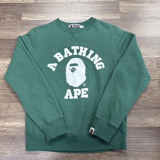 Bape College Logo Crewneck Green