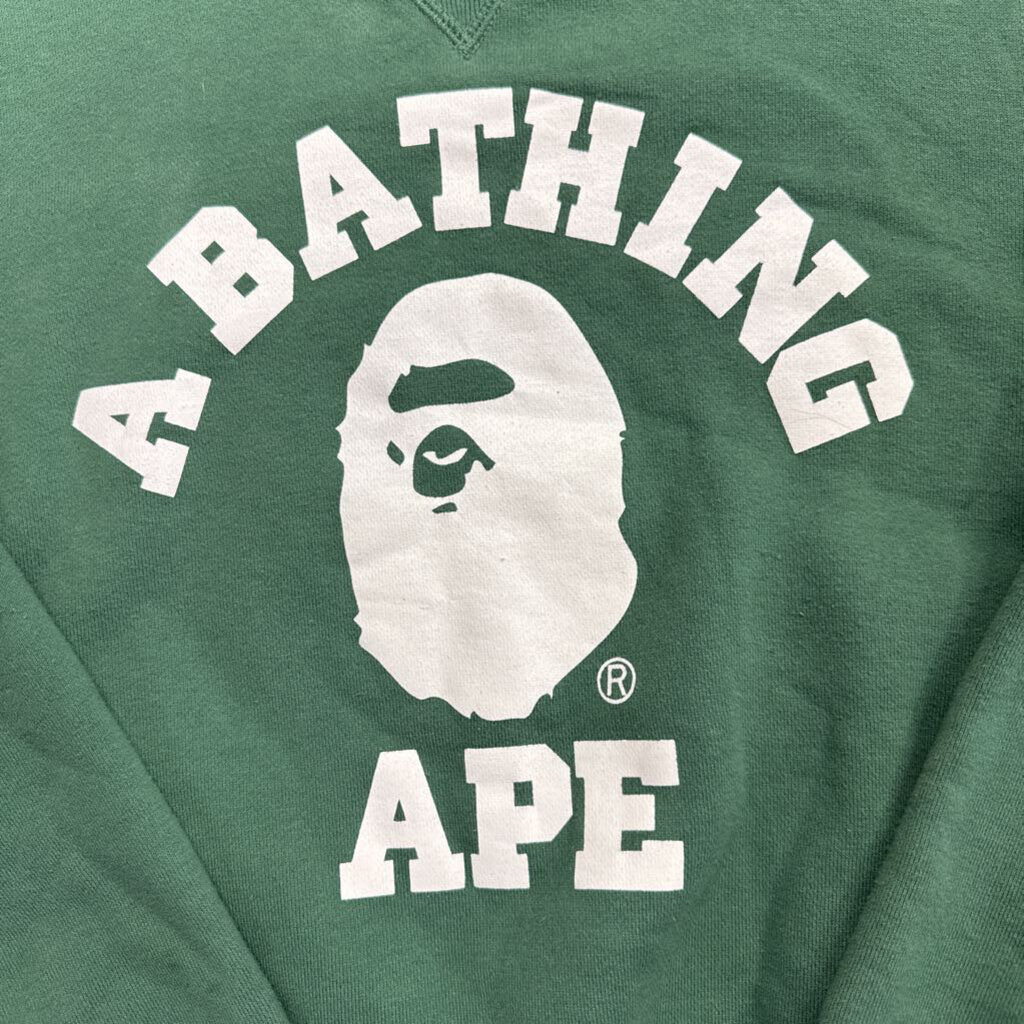 Bape College Logo Crewneck Green