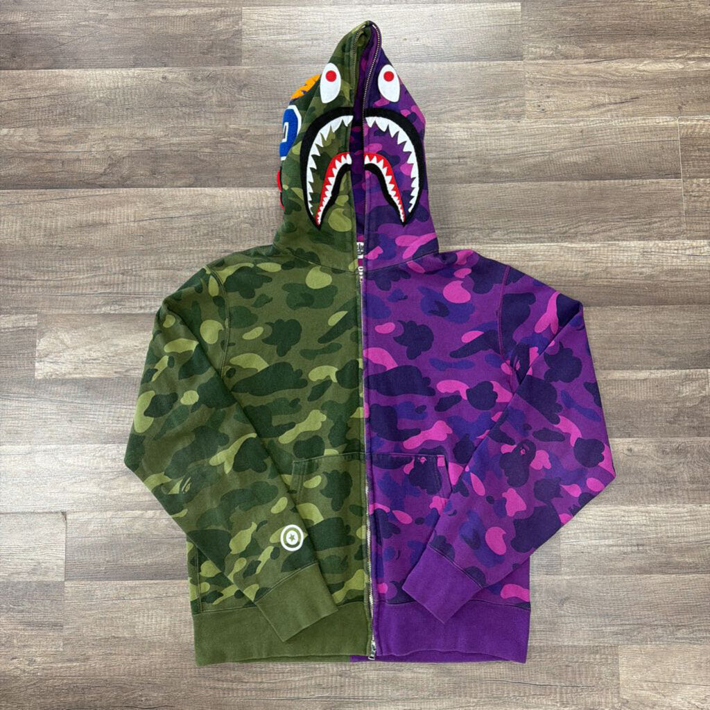 Bape Full Zip Hoodie Green Purple