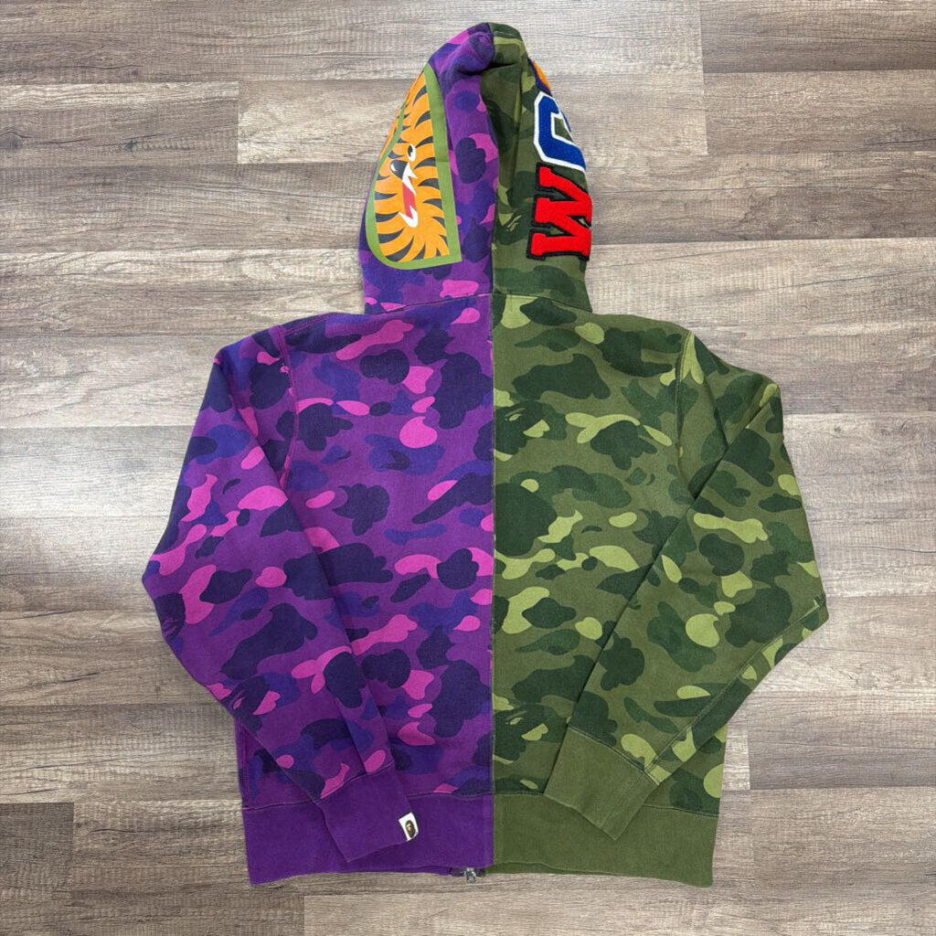 Bape Full Zip Hoodie Green Purple