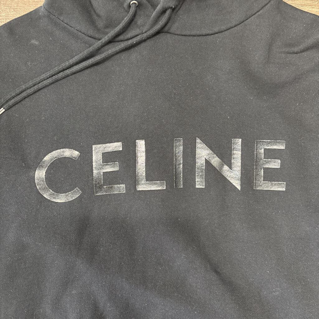 Celine Black Hoodie Gloss Logo