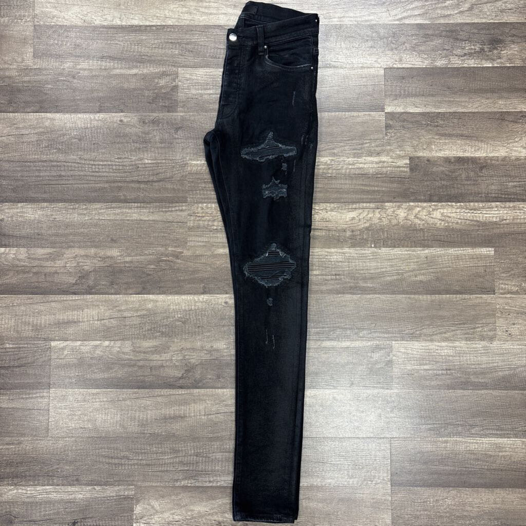 Amiri Mx1 Jean Black Wax Patch