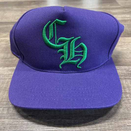 Chrome hearts purple green hat