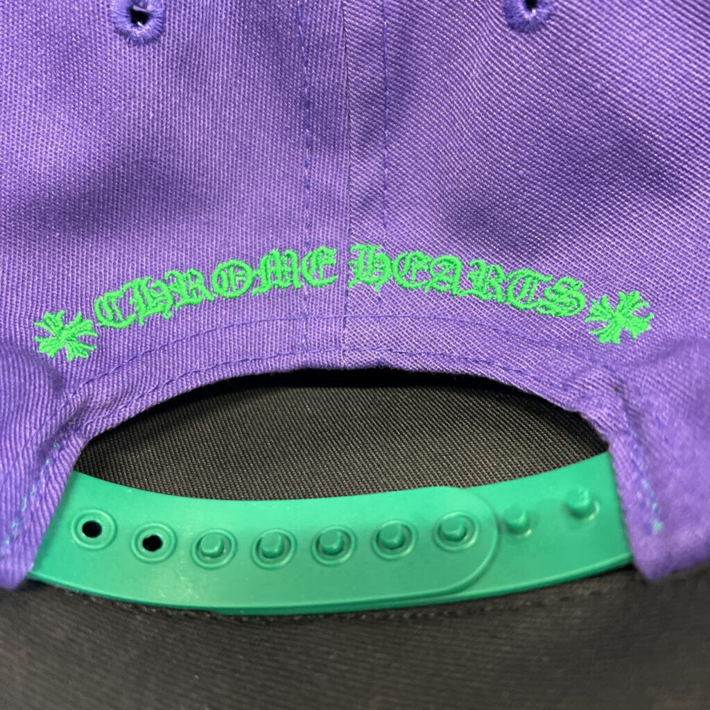 Chrome hearts purple green hat