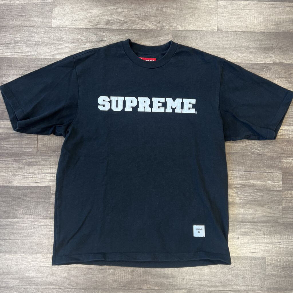 supreme shirt white logo embroidered