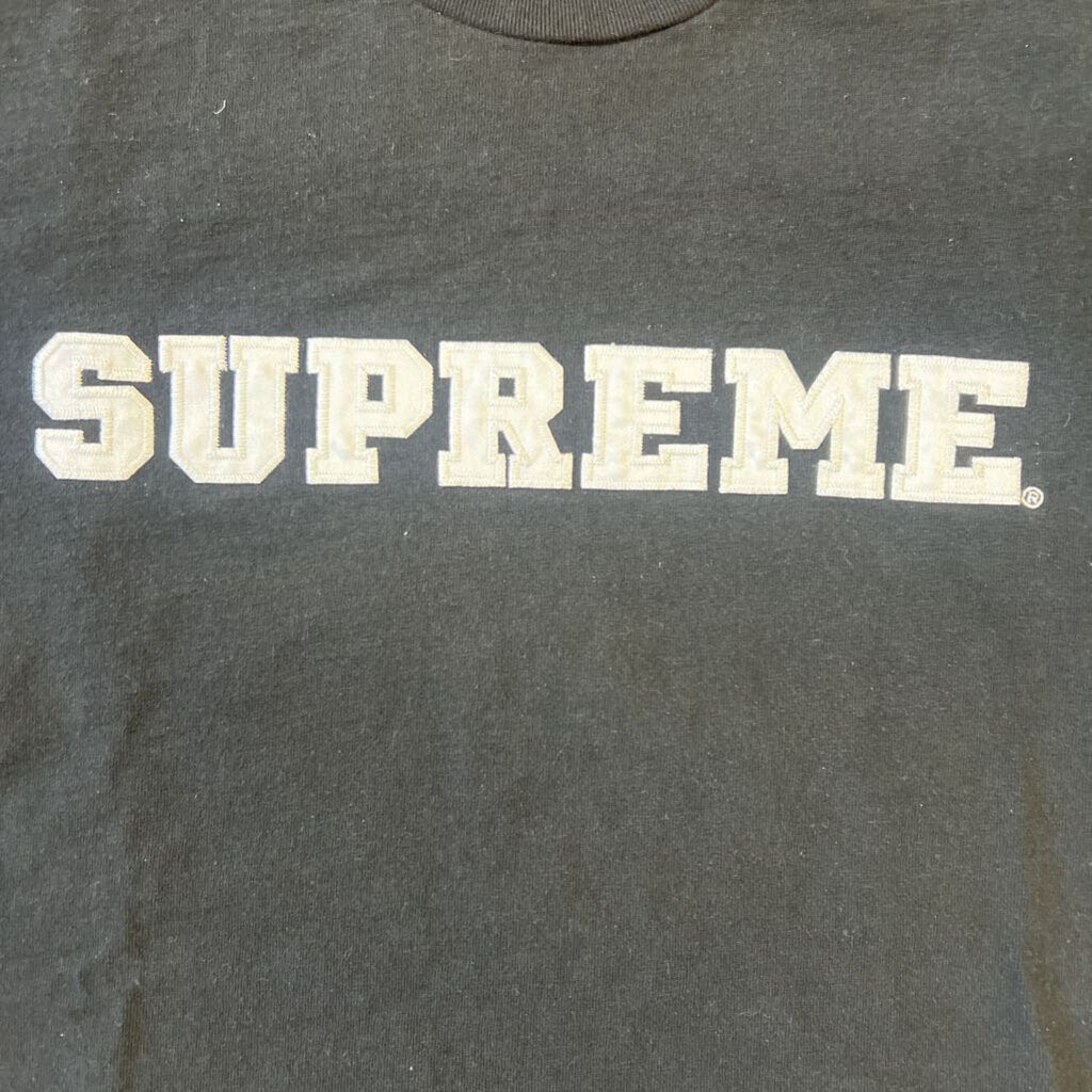 supreme shirt white logo embroidered
