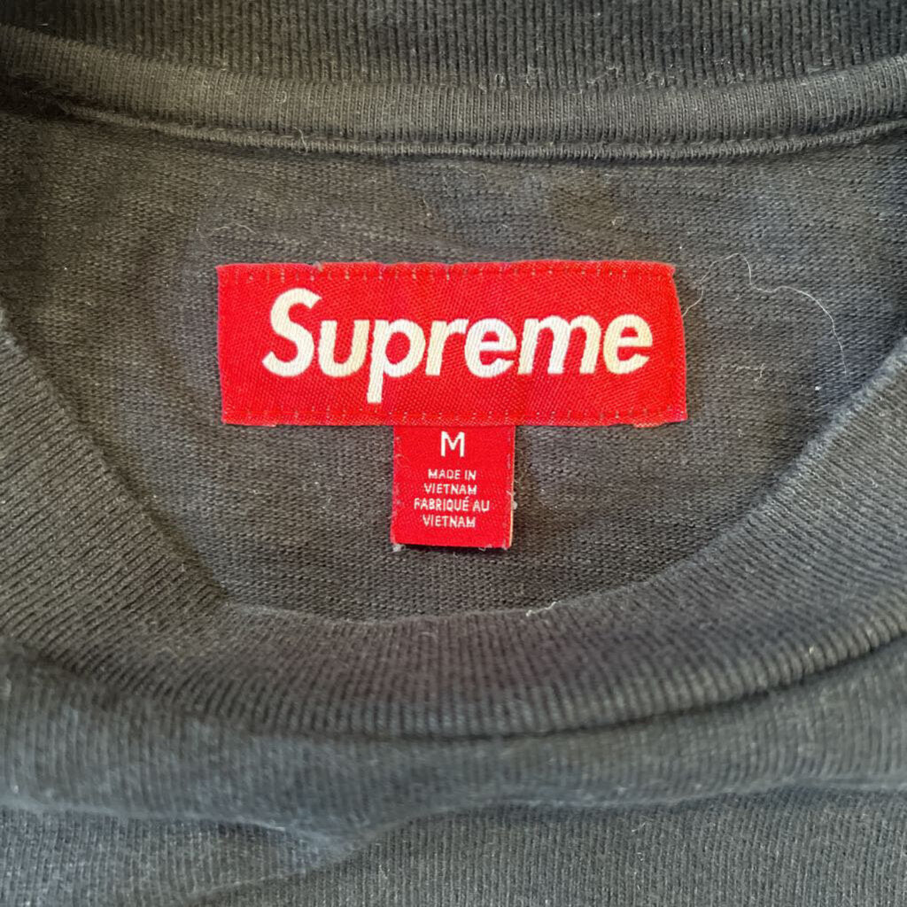 supreme shirt white logo embroidered
