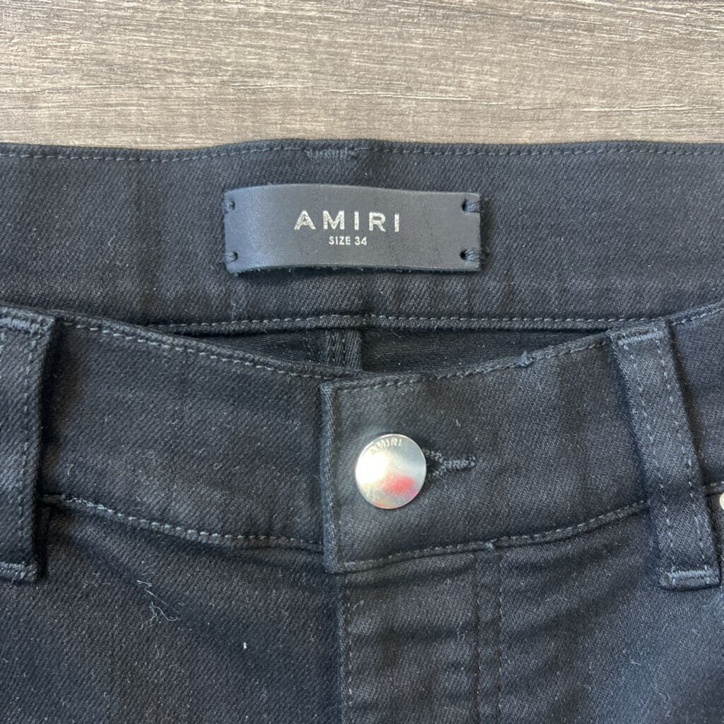 Amiri jeans black mx1 brown patch