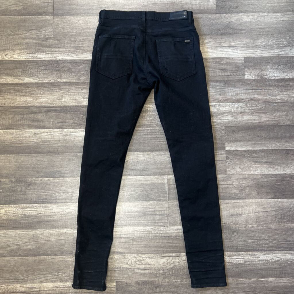 Amiri jeans black mx1 brown patch