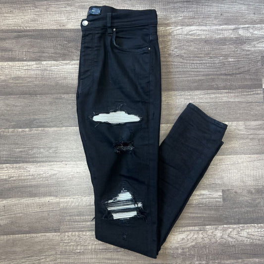 amiri jeans black mx1 silver patch