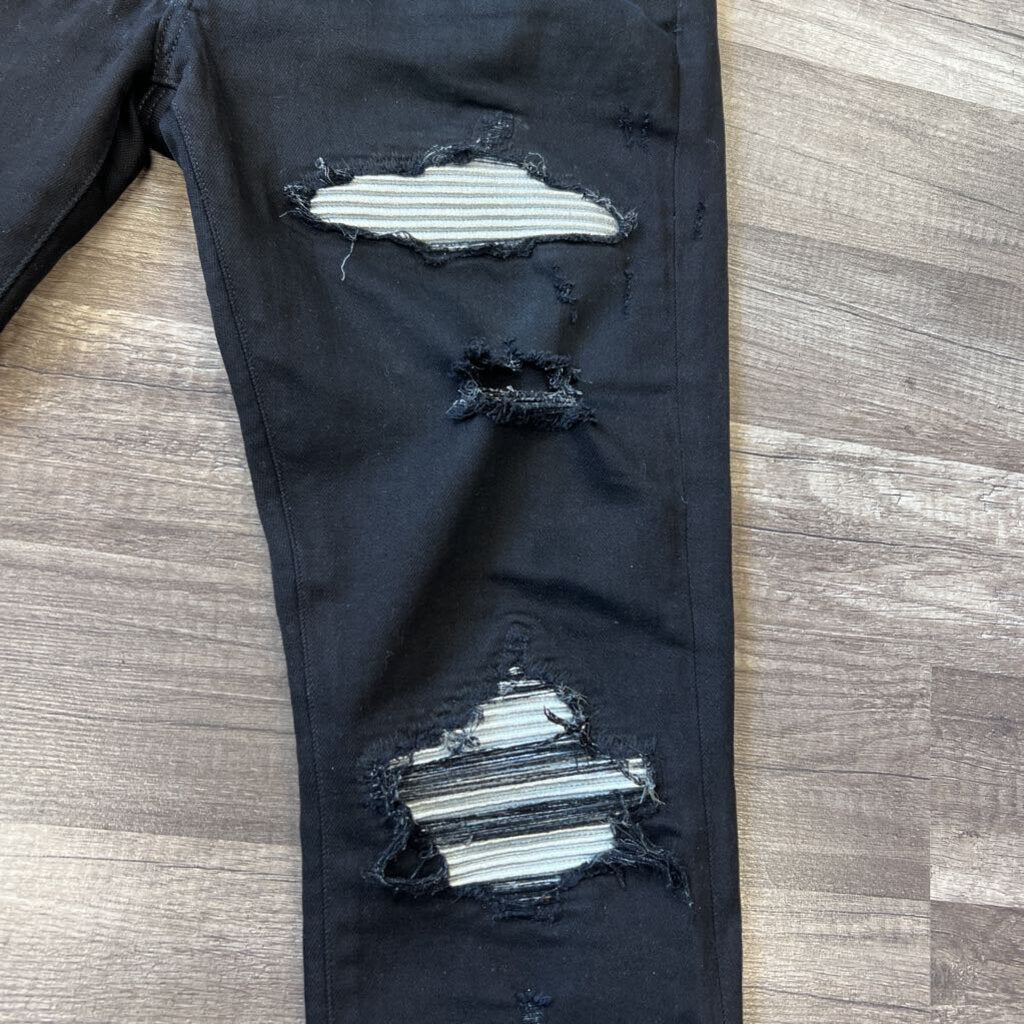 amiri jeans black mx1 silver patch