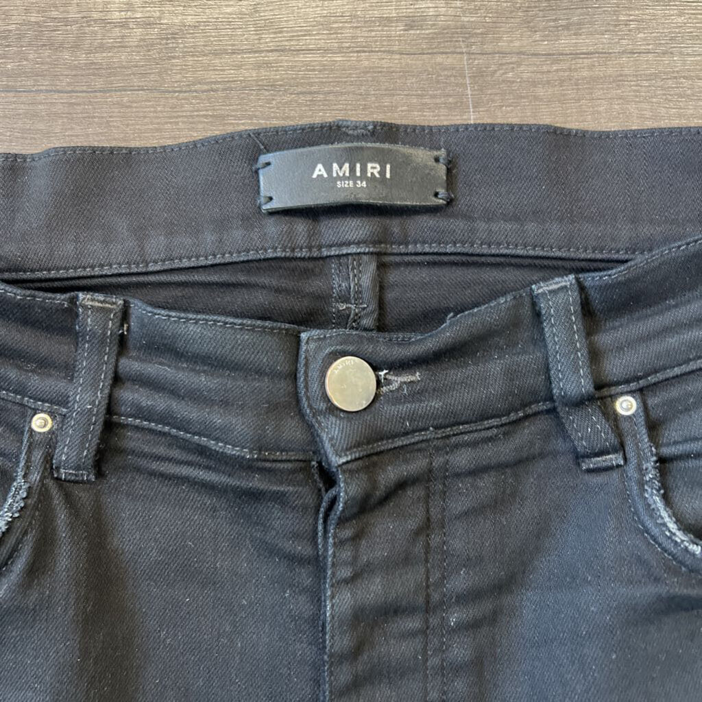 amiri jeans black mx1 silver patch