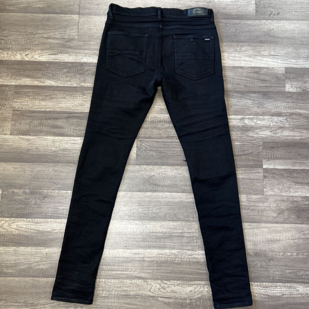 amiri jeans black mx1 silver patch