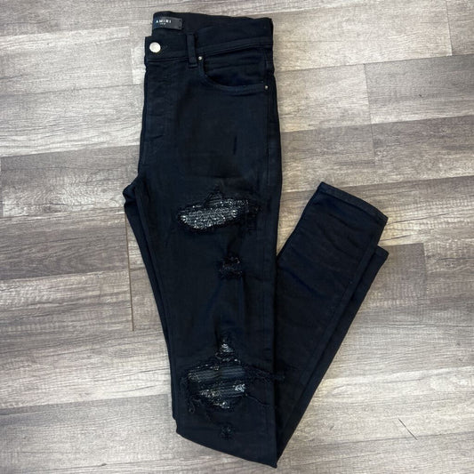 amiri jeans black mx1 bandana patch