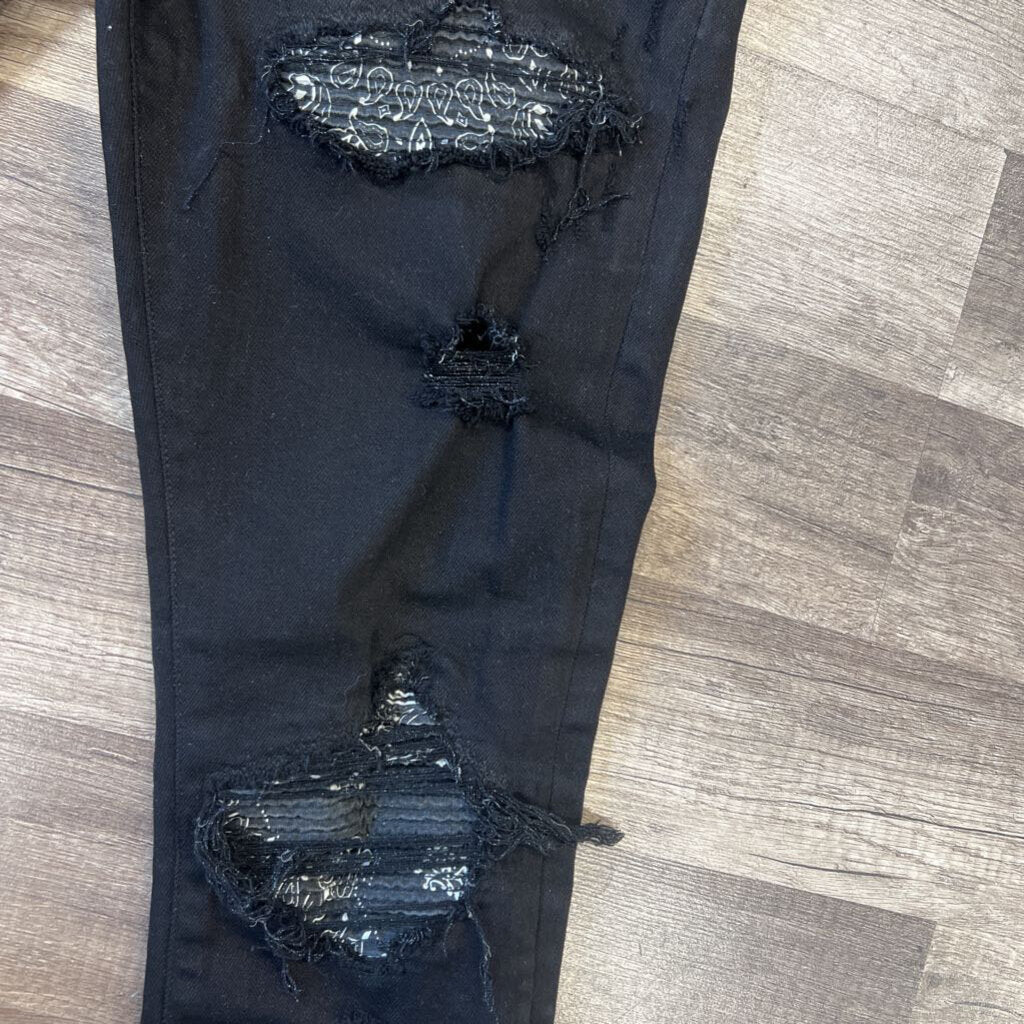 amiri jeans black mx1 bandana patch