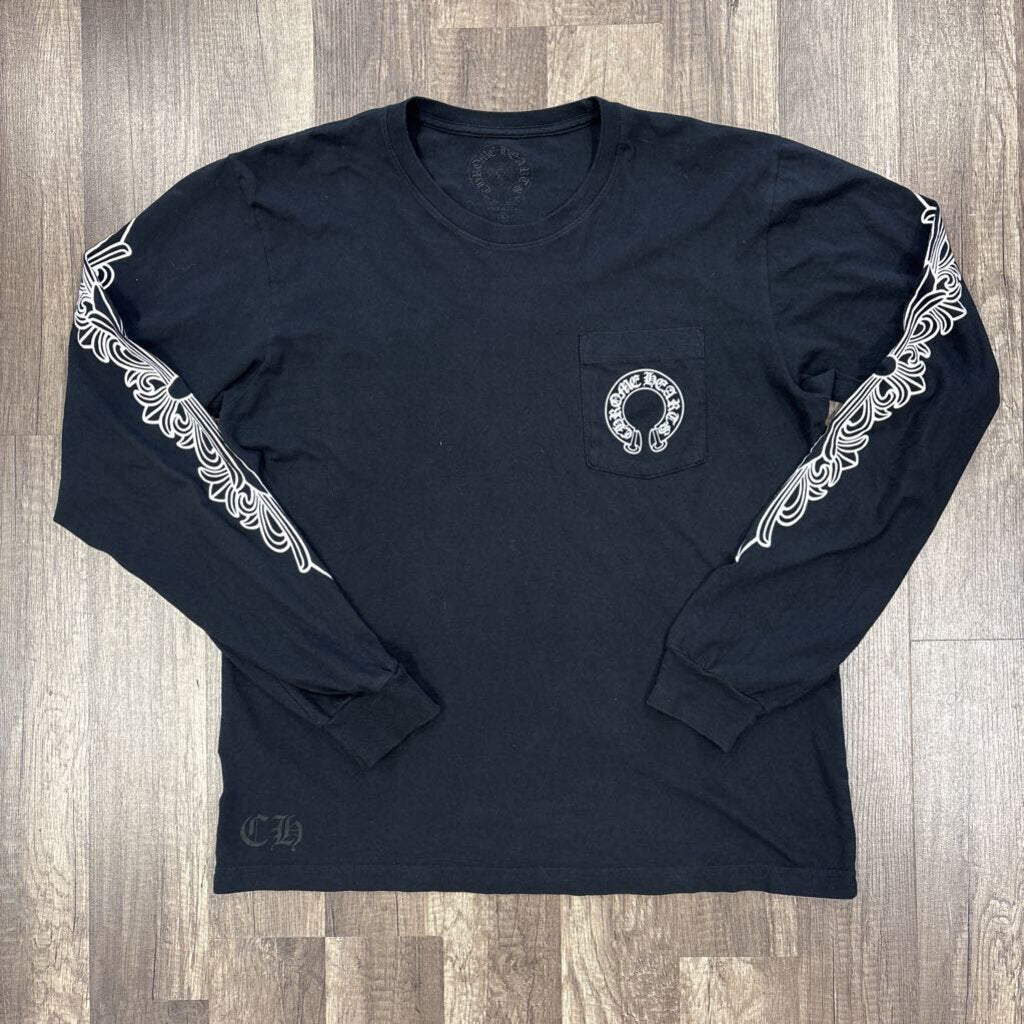 Chrome Hearts Long Sleeve Floral Horseshoe