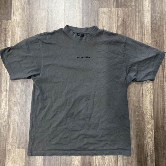 Balenciaga grey shirt black logo