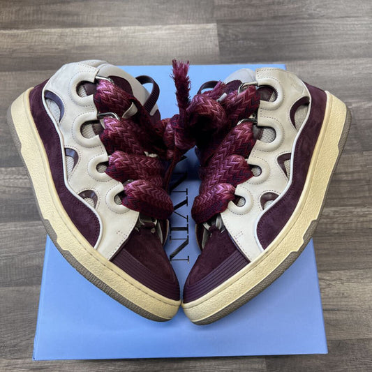 Lanvin Curb Sneaker Burgundy Beige