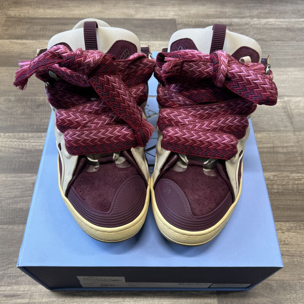Lanvin Curb Sneaker Burgundy Beige