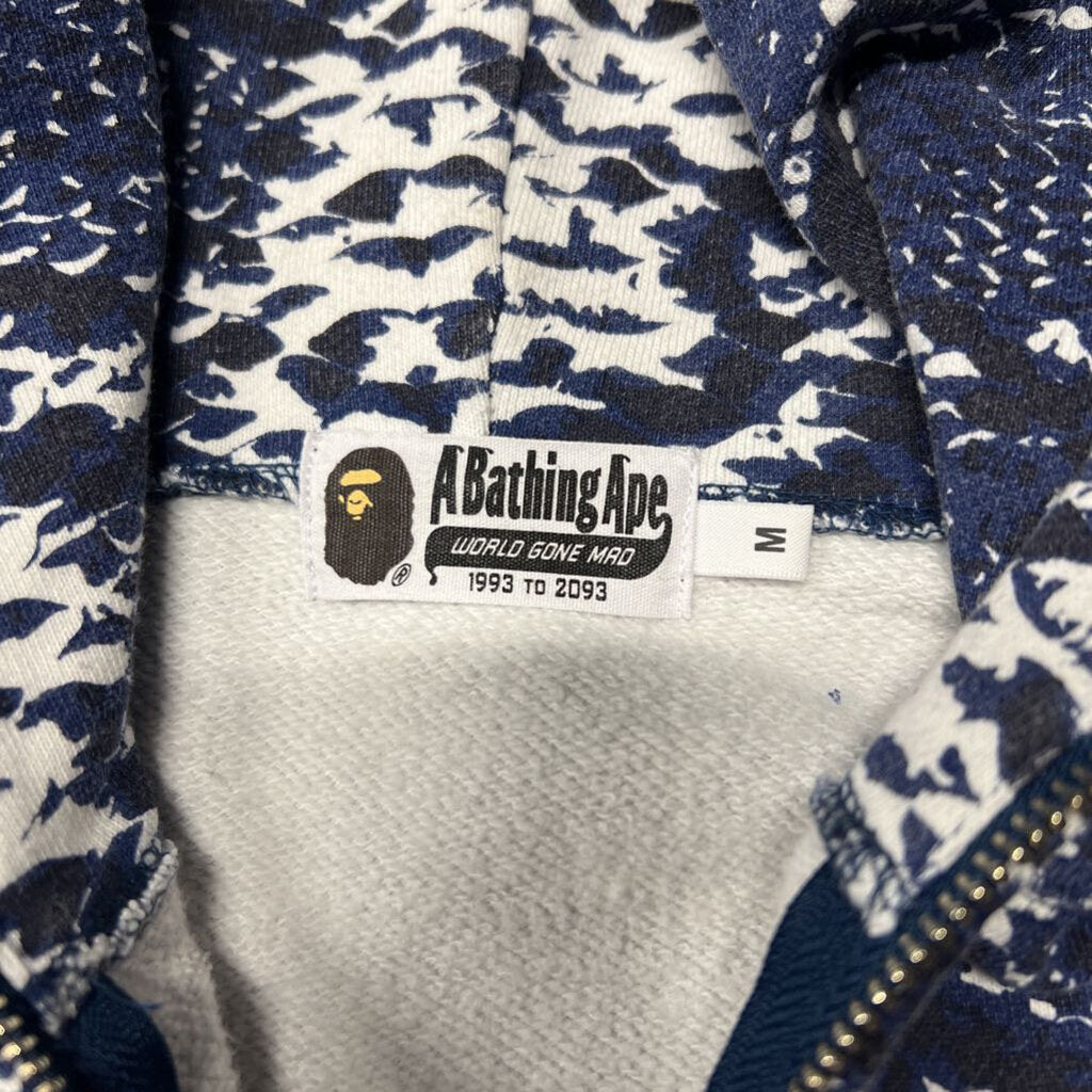 Bape Hoodie Blue Snakeskin