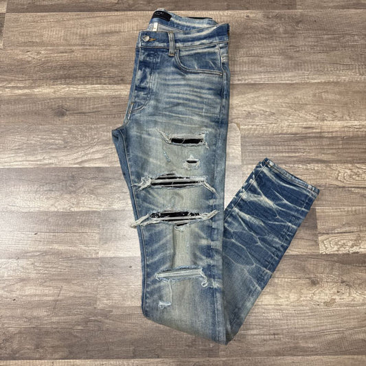 Amiri jean blue mx1 black sparkle