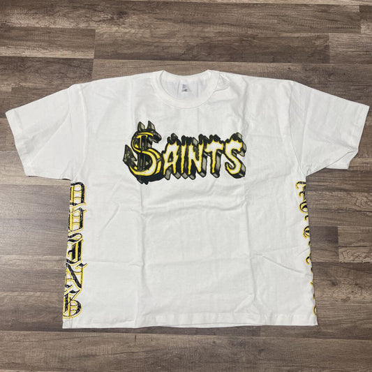 Saints logo shirt white yellow
