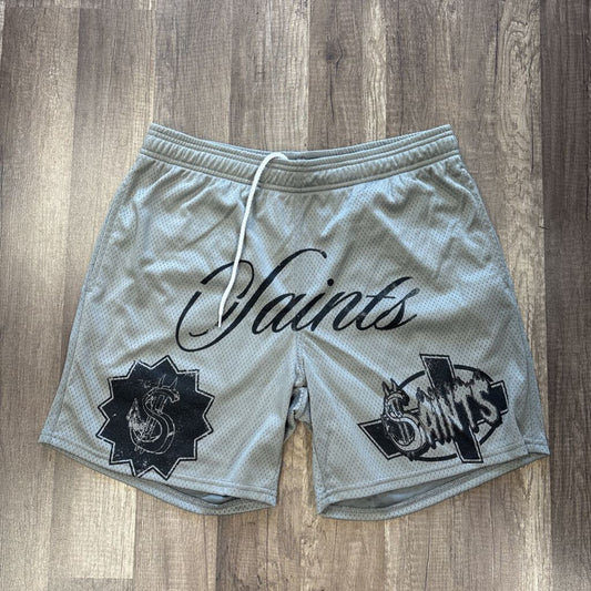 Saints Grey Mesh Shorts