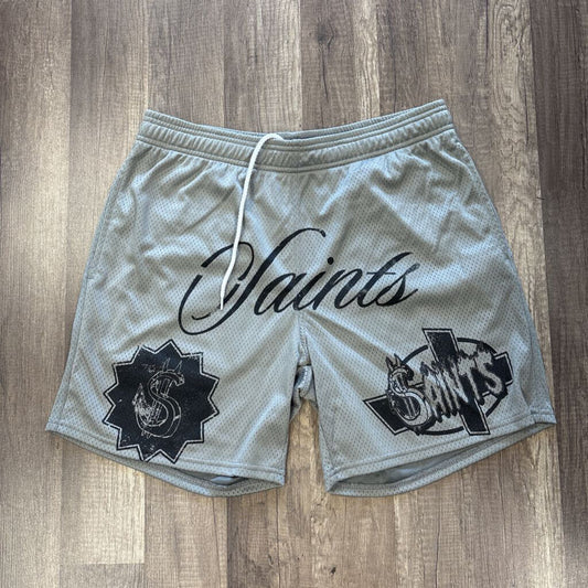 Saints Grey Mesh Shorts