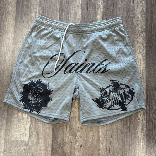 Saints Grey Mesh Shorts