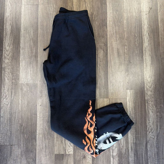 Saints Flame Sweatpants Black