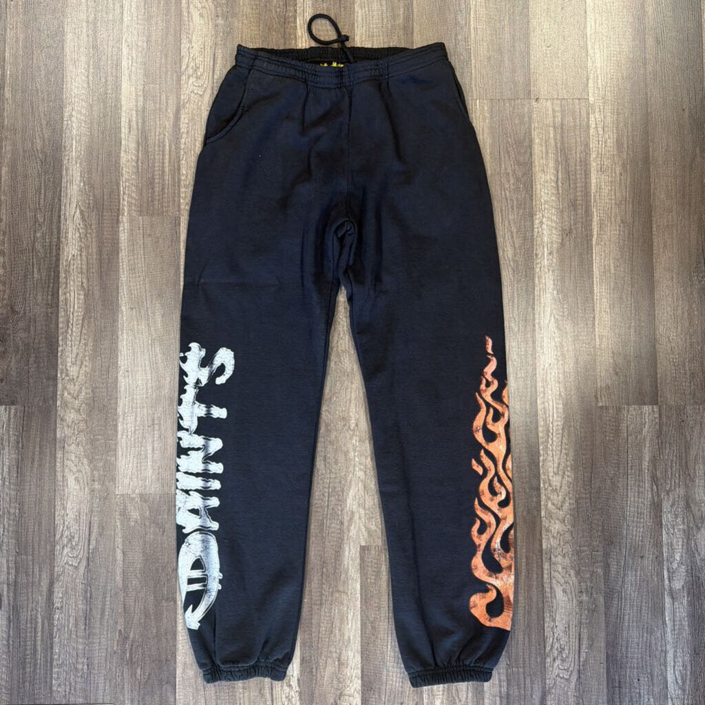 Saints Flame Sweatpants Black
