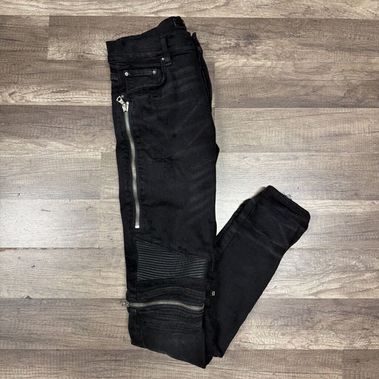 Amiri Jean Black Biker Patch