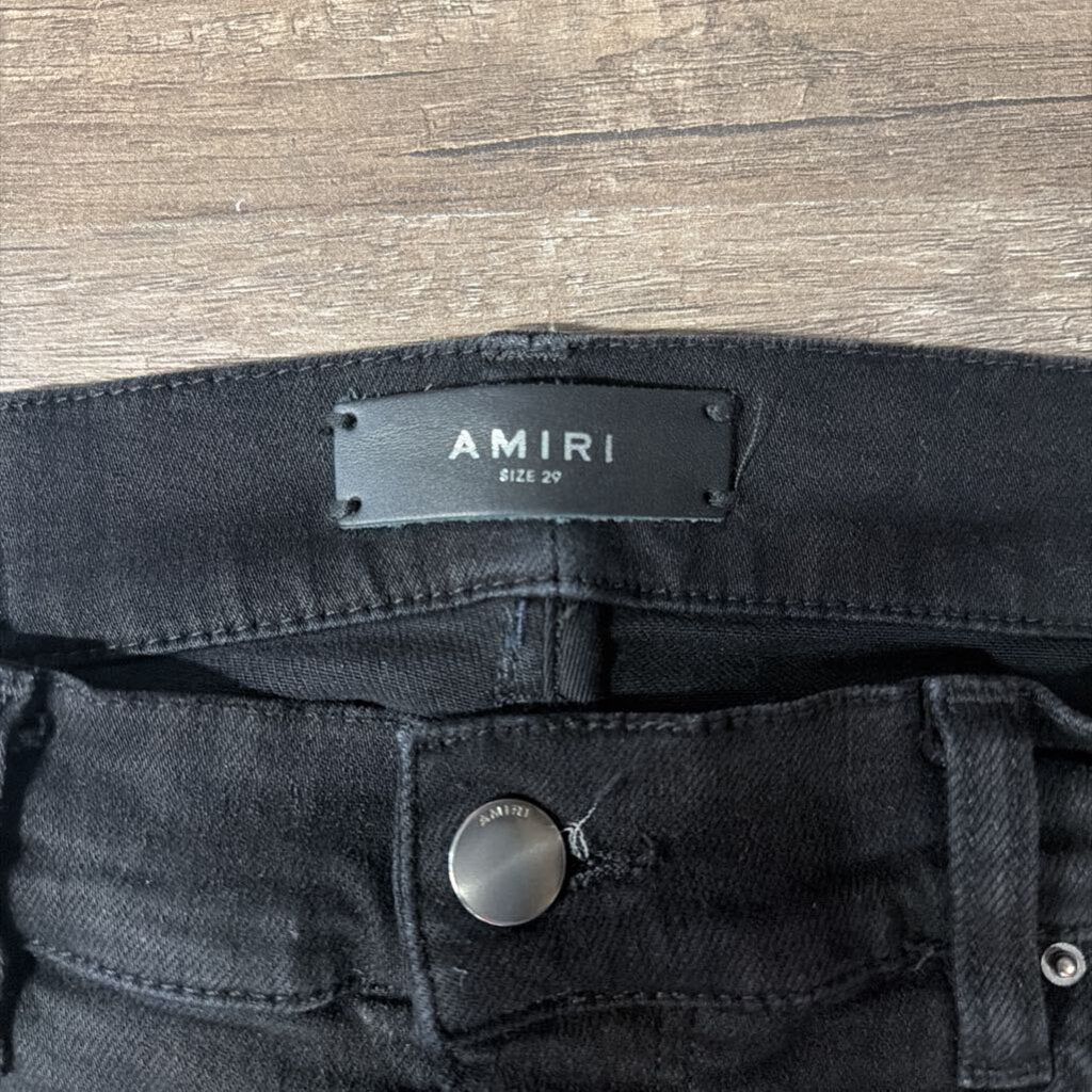 Amiri Jean Black Biker Patch