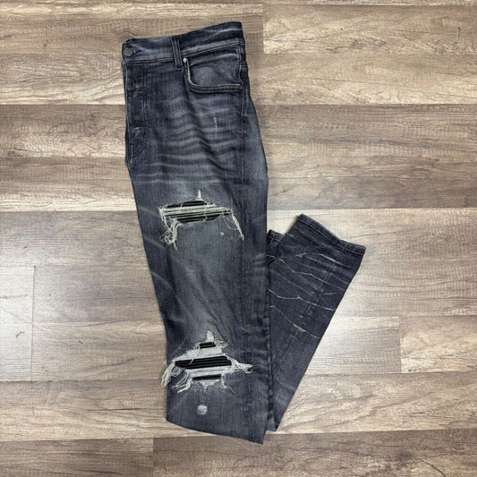 Amiri Jean Mx1 Grey Black Patch