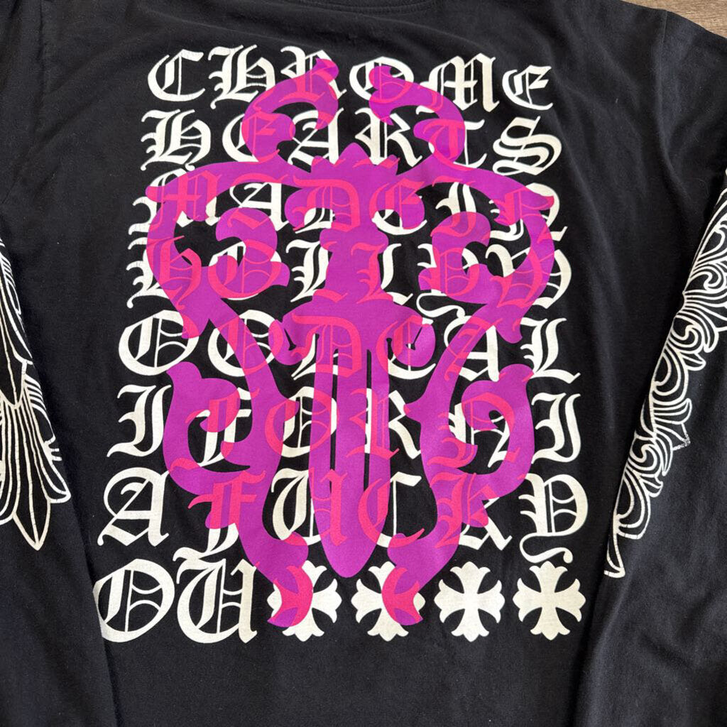 Chrome Hearts Black L/S Dagger Script