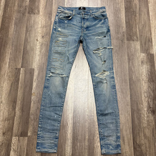 Amiri Jean Medium Sand Wash Oblique