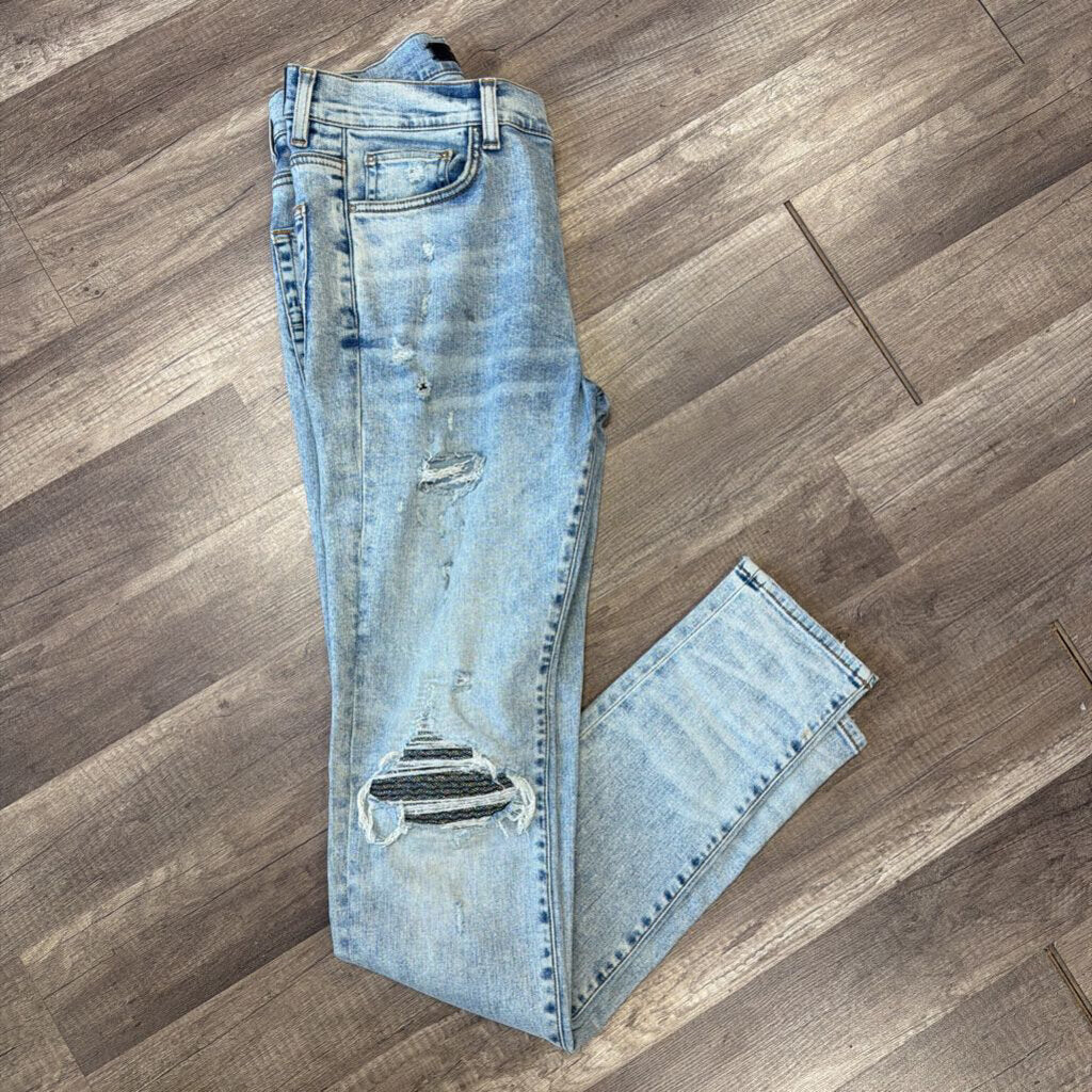 Amiri Jean Mx1 Light Wash Sequins