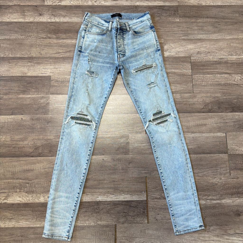 Amiri Jean Mx1 Light Wash Sequins