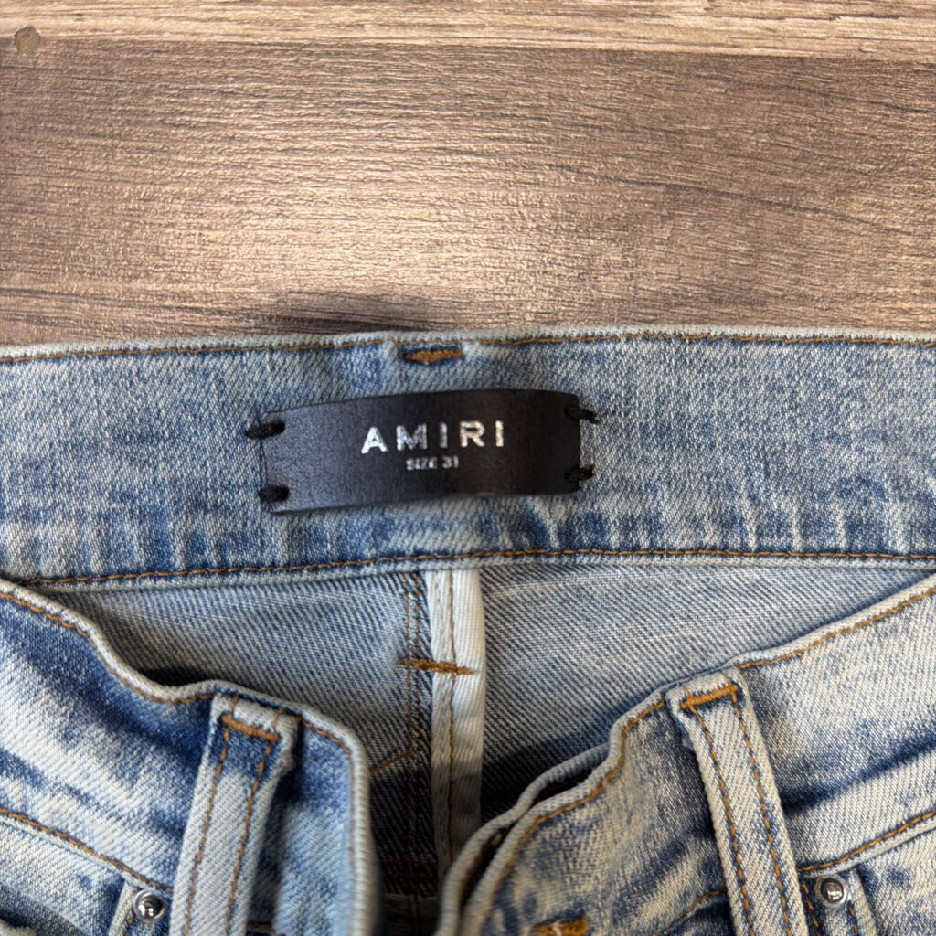 Amiri Jean Mx1 Light Wash Sequins