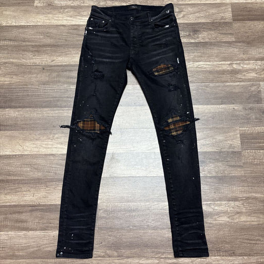 Amiri Jean Mx1 Black Brrown Flannel