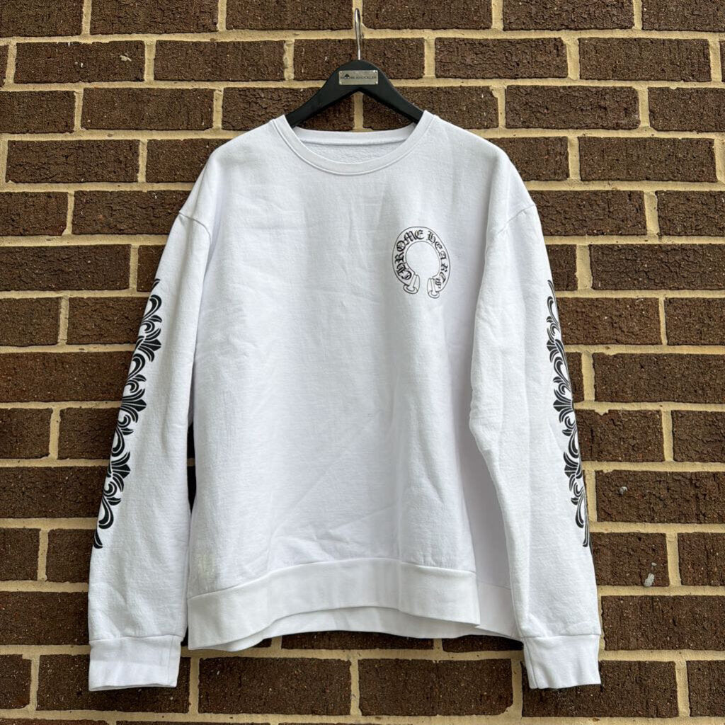 Chrome hearts Sweatshirt white horseshoe floral