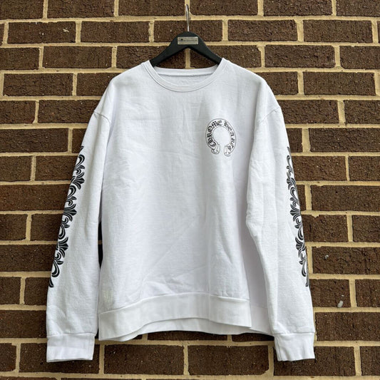 Chrome hearts Sweatshirt white horseshoe floral
