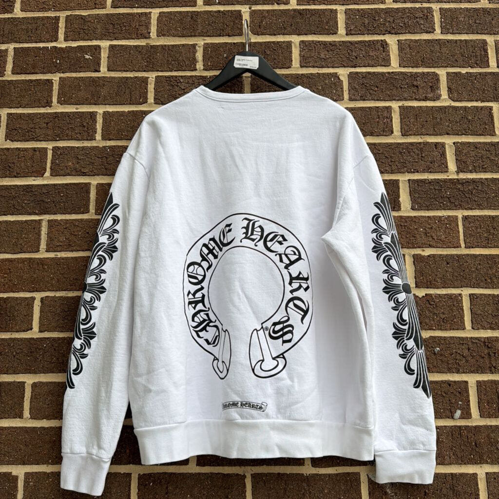 Chrome hearts Sweatshirt white horseshoe floral