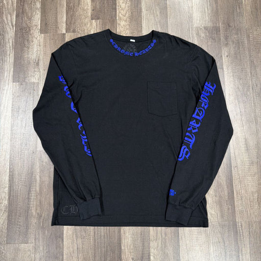 Chrome hearts long sleeve black blue neck logo