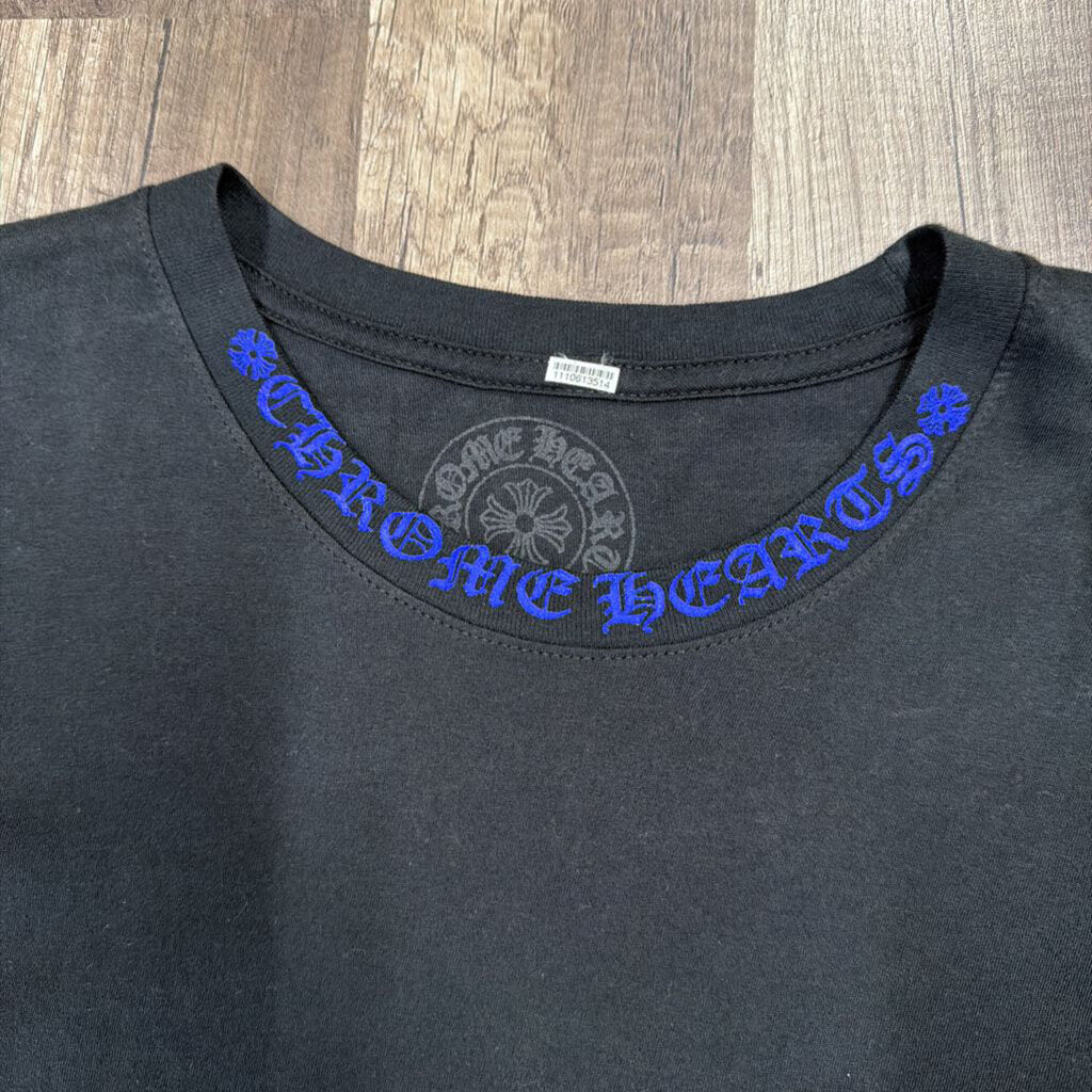 Chrome hearts long sleeve black blue neck logo